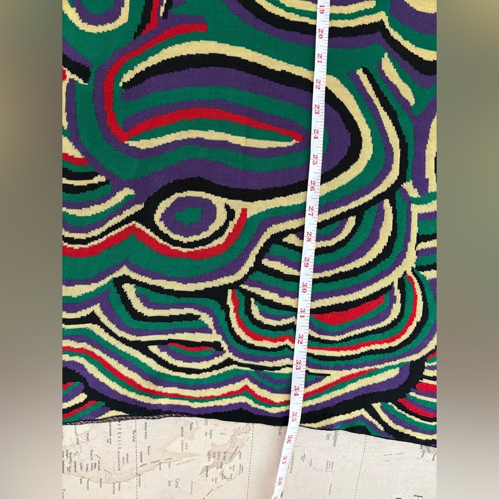 Moschino Knit Sweater Dress Retro Swirl Print S/M - Picture 10 of 10